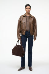 EUGENE LEATHER JACKET | TRUFFLE